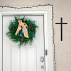 Rubber Wood Cross Wall Decoration AJEW-WH0083-31-5