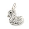 Rack Plating Brass Micro Pave Clear Cubic Zirconia Pendants KK-B093-02D-P-1