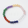 Mixed Stone Round Bead Stretch Bracelets BJEW-L594-D05-1