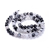 Natural Tourmalinated Quartz/Black Rutilated Quartz Beads Strands G-E558-04-6mm-3