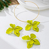 Flower Alloy Stud Earrings & Pendant Choker Sets for Women WGECDA8-01-3