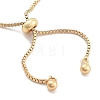 Brass Pave Clear Cubic Zirconia Flat Round Box Chain Slider Bracelets BJEW-B094-12B-G-3