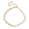Natural Cultured Freshwater Pearl & Electroplate Non-magnetic Synthetic Hematite Beaded Bracelets for Women BJEW-JB12893-2