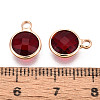 Golden Tone Brass Glass Charms GLAA-ZX008-24H-G-3