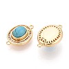 Brass Pave Clear Cubic Zirconia Magnetic Clasps KK-N287-10G-01-2