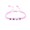 Adjustable Unisex Letter WWJD Acrylic Braided Bead Bracelets RA5830-2-1