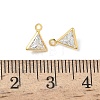 Brass Micro Pave Cubic Zirconia Triangle Charms KK-Z136-29G-01-3