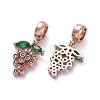 Brass Micro Pave Cubic Zirconia European Dangle Charms LS-ZIRC-F074-05RG-2