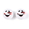 Christmas Printed Opaque Acrylic Round Beads OACR-T029-08C-1