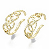 Brass Micro Pave Clear Cubic Zirconia Cuff Earrings X-EJEW-S201-203G-NF-1