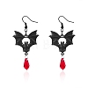 Bat Alloy Glass Dangle Earrings FS-WG196FB-01-3