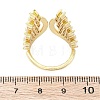 Brass Micro Pave Clear Cubic Zirconia Cuff Rings for Women RJEW-A062-02G-3