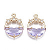 Faceted Transparent Glass Pendants X-GLAA-T020-18D-1