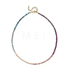 3MM Natural Apatite & Amethyst & Rhodonite & Sunstone & Ruby Faceted Round Beaded Necklaces NJEW-JN06431-3