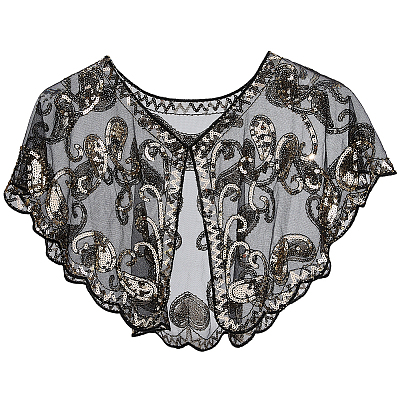 Polyester with Plastic Sequin Shawls AJEW-BM0001-60A-1
