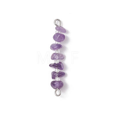 16Pcs 16 Styles Natural Mixed Stone Chip and Glass Seed Beaded Connector Charms PALLOY-JF03328-02-1