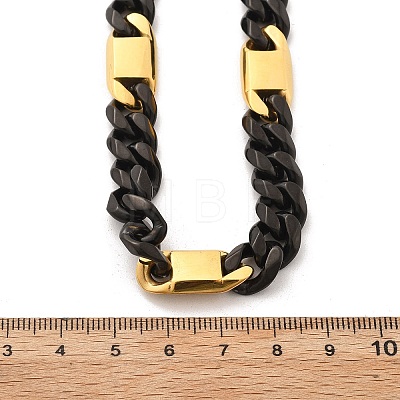 304 Stainless Steel Cuban Link Chain Necklaces for Women Men NJEW-A033-01B-EB-1