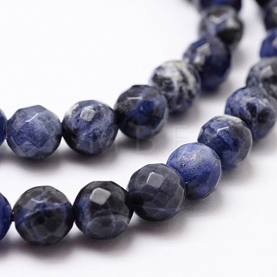Natural Sodalite Beads Strands X-G-D840-19-8mm-1