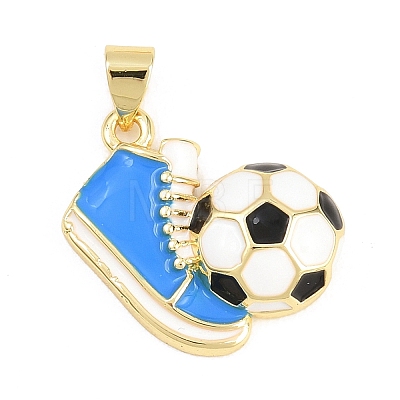 Sports Theme Brass Enamel Pendants KK-A297-07C-G-1