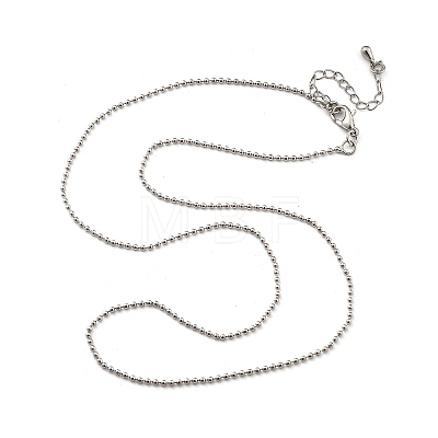 Brass Ball Chains Necklaces for Women NJEW-D302-21P-1