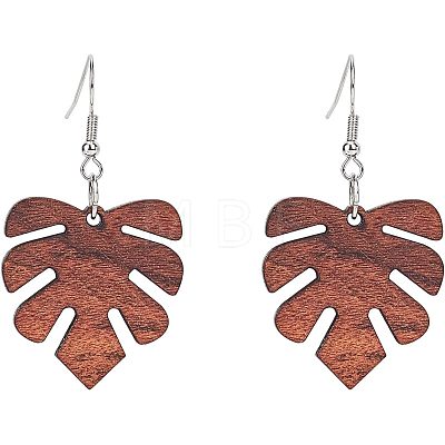 Undyed Walnut Wood Pendants WOOD-CA0001-03-1