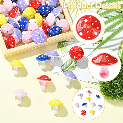 20Pcs 5 Colors Opaque Acrylic Beads MACR-YW0004-76-1