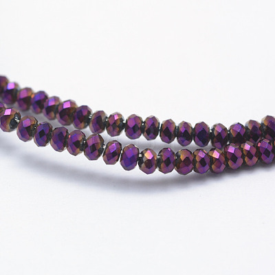 Electroplate Glass Beads Strands X-EGLA-J144-FP-A07-1