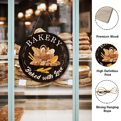 Wooden Hanging Plate Signs HJEW-WH0027-026-1