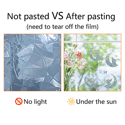 Waterproof PVC Colored Laser Stained Window Film Adhesive Stickers DIY-WH0256-089-1