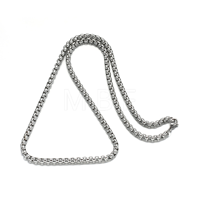 304 Stainless Steel Box Chains Necklaces NJEW-I074-12-1