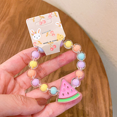 Adorable Pastel Acrylic Beaded Stretch Bracelets for Girl FS-WGCE8BF-12-1