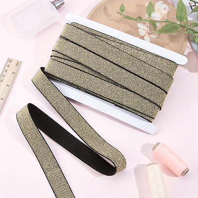 10 Yards Sparkle Flat Wide Polyester Elastic Band EC-GF0001-47B-1
