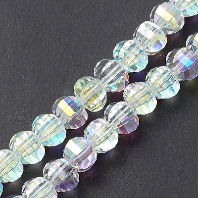 Electroplate Transparent Glass Beads Strands EGLA-K015-13G-1