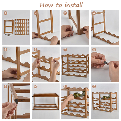Bamboo 4-Tier Wine Rack Storage Shelf ODIS-WH0030-322-1