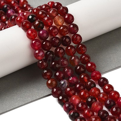 Dyed & Heated Natural Dragon Veins Agate Beads Strands G-P539-A01-25-1