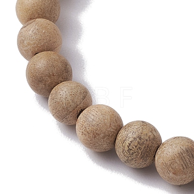 6mm Round Wood Beaded Stretch Bracelets BJEW-JB10312-02-1