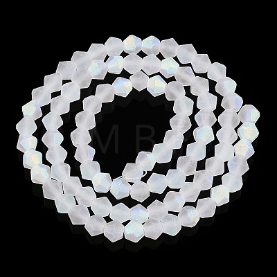 Imitate Austrian Crystal Bicone Frosted Glass Beads Strands GLAA-F029-TM4mm-A13-1