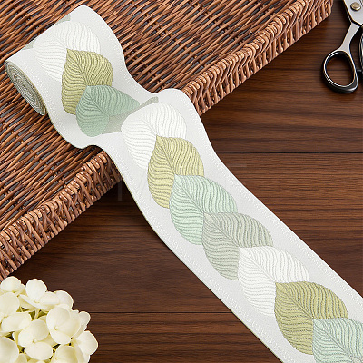 5M Leaf Jacquard Polyester Ribbon OCOR-WR0002-20A-1