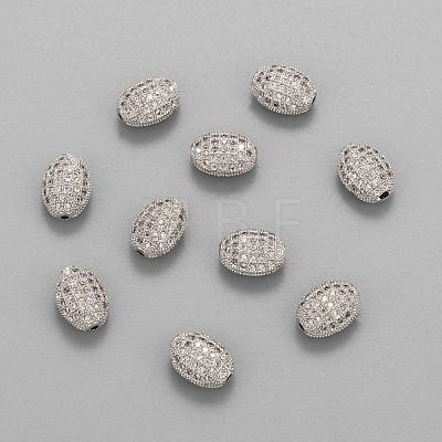 Brass Micro Pave Cubic Zirconia Beads ZIRC-F001-54P-1