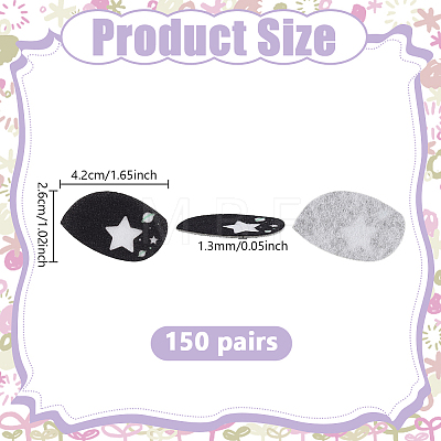 150 Pairs Felt Craft Doll Eye DIY-NB0016-43C-1