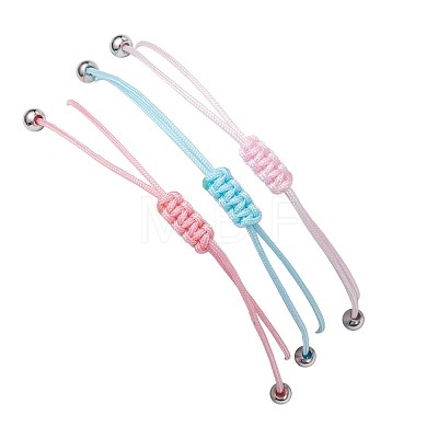 3Pcs Constellations Adjustable Nylon Cord Braided Bead Bracelets for Women Men BJEW-JB11325-04-1