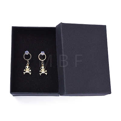 Brass Dangle Stud Earrings EJEW-JE04114-03-1