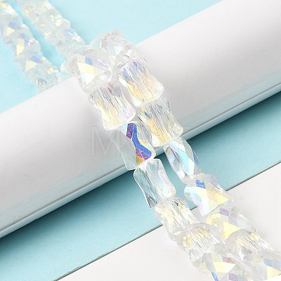 AB Color Plated Transparent Glass Beads Strands EGLA-P051-06A-A09-1