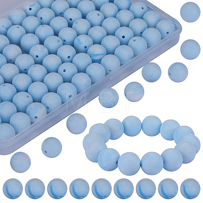 80Pcs Round Silicone Focal Beads SIL-SZ0001-24-29-1