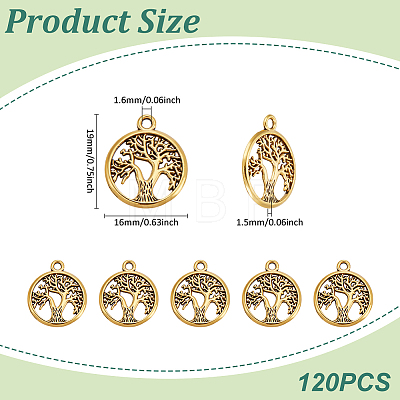 120Pcs Tibetan Style Alloy Pendants FIND-UN0007-20AG-1