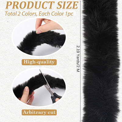 2Pcs 2 Colors Faux Fur Chenille Stick Fabric Roll for Christmas Tree Decor or Wreath Bows Craft FIND-CY0002-10A-1