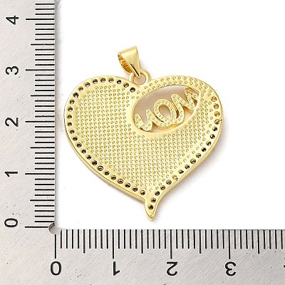 Mother's Day Brass Micro Pave Clear Cubic Zirconia Pendants FIND-Z041-21D-1