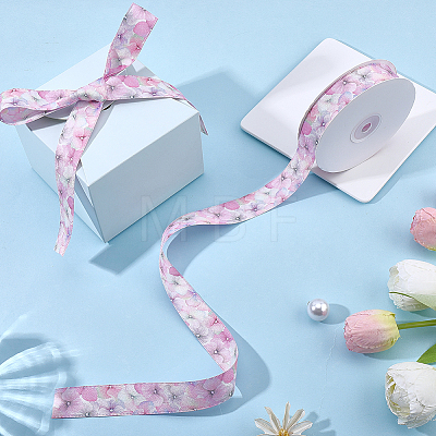 1Roll Single Face Printed Polyester Satin Ribbon SRIB-CY0001-47F-1