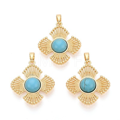 Synthetic Turquoise Pendants KK-N287-07G-02-1
