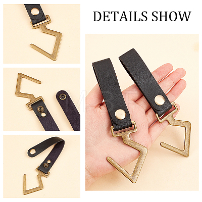 PU Leather Hook Hangers HJEW-WH0028-91B-1